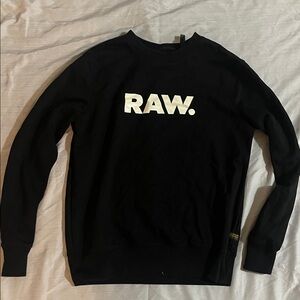 G-Star Black Crewneck Sweater with White Logo